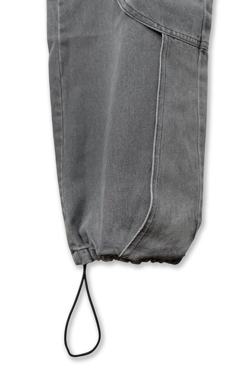 CIRCLE CUT-OUT DENIM PANTS -BLACK-